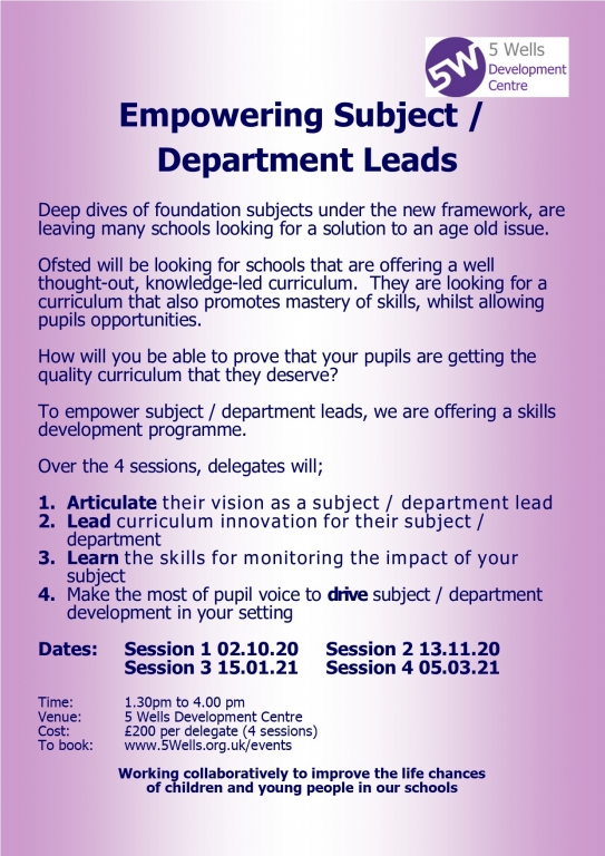 Subject and Department Leader Training page 1